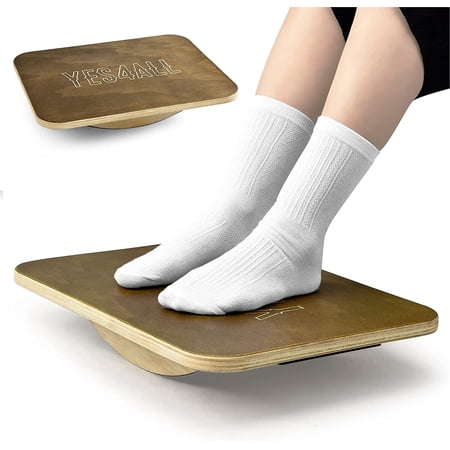 Yes4All Non-Slip Rocker Balance Board, 17.5 in, Physical Therapy Rocker Board
