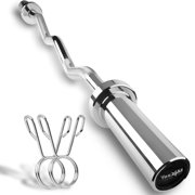 Yes4All Fitness Olympic Steel Curl Bar for Full Body Strength Workouts, 300 lb Capacity
