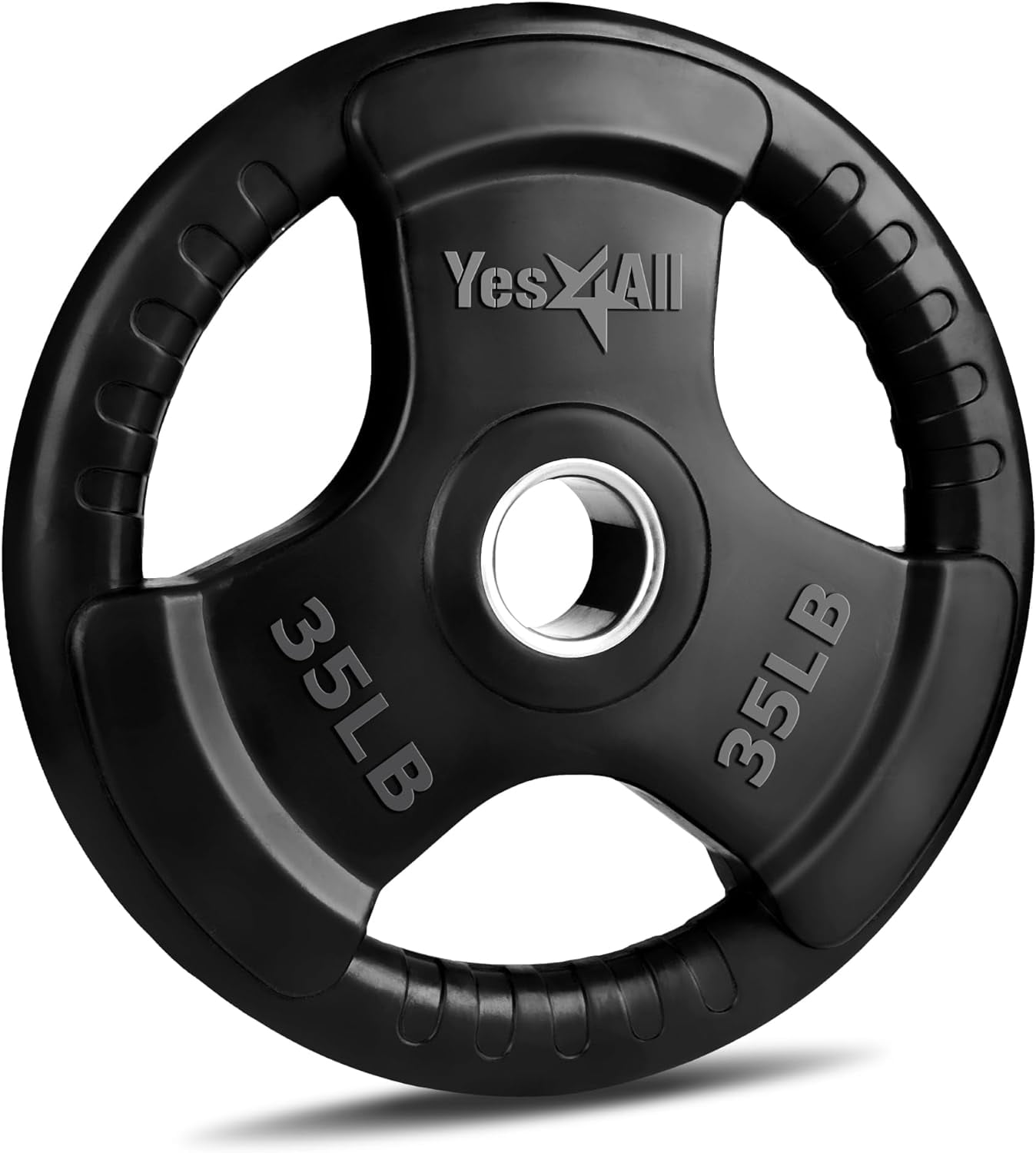 Yes4All Olympic Rubber Grip Plates for Barbell, 2-Inch Weight Plates for Weightlifting and Strength Training in Home Gym - 35LB - Single