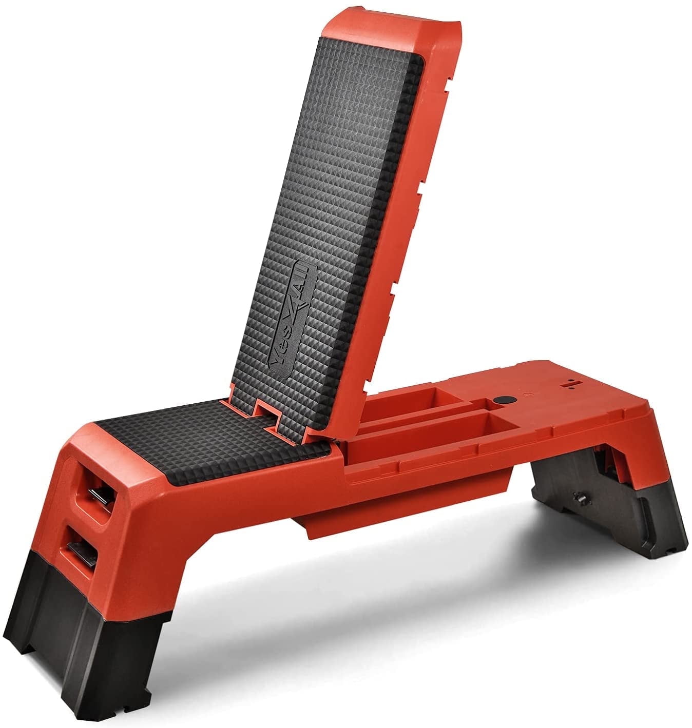 Yes4All Premium Aerobic Deck Step Platform Plyometrics and Weight Training Red and Black