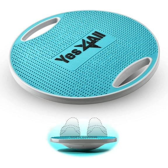 Yes4All Premium Wobble Round Plastic Balance Board – 16.34 in for Rehabilitation Exercise (Sky Blue)