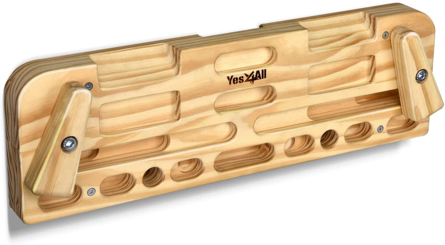 Yes4All Premium Wooden Climbing Fingerboard, Natural Color