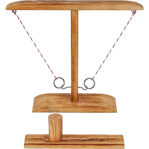 Yes4All Ring Toss Games for Adults, Yard Games, Outdoor Indoor Games, Wooden Hook and Ring Game for Bars, Home, Party, 15.7" Large Size