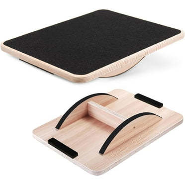 Yes4All Rocker Wooden Balance Board for Standing Desk & Rehabilitation Exercises, support 350lbs - Black