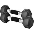 thumbnail image 1 of Yes4All Rubber Hex Dumbbell, 5 lb, Pair, 1 of 5