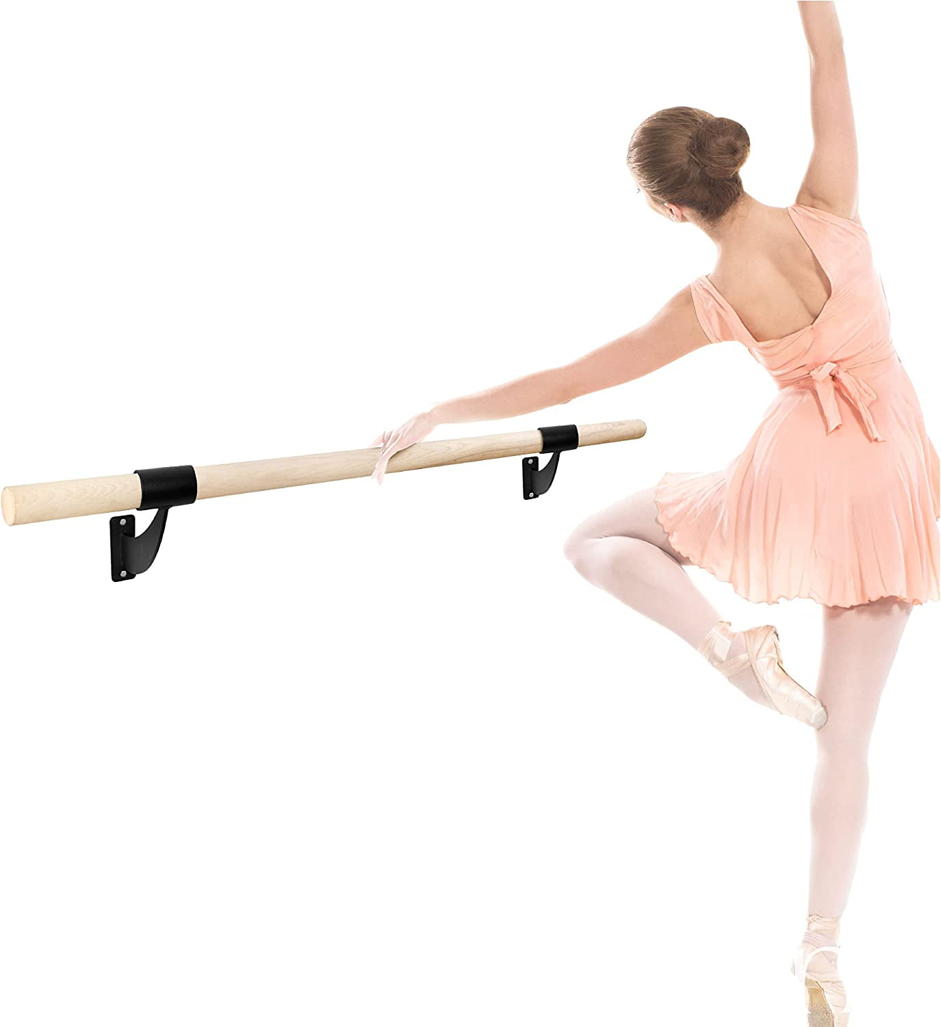 Yes4All Single Bar Wall Mount Ballet Barre / Beech Ballet Bar for