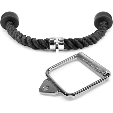 Yes4All Single D Handle + Tricep Rope Cable Attachment Combo