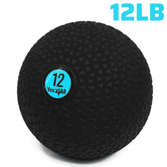 Yes4All Slam Ball, PVC Sand Filled Medicine Ball, 10-40lbs Weight Ball - Triangle Black 12LBS