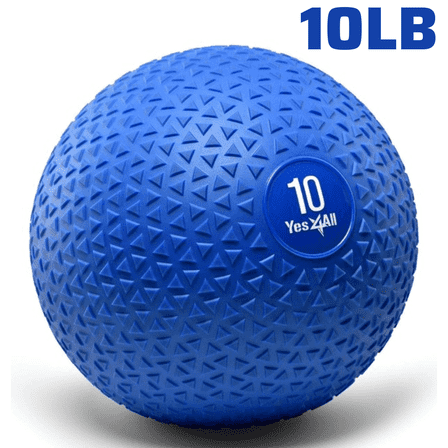 Yes4All Slam Ball, PVC Sand Filled Medicine Ball, 10-40lbs Weight Ball - Triangle Blue 10LBS