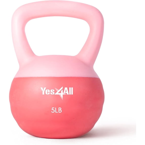 Yes4All Soft Kettlebell, PVC Kettlebells Exercise Weights & Color-Coded Strength Training Soft Kettlebells, Soft & Gentle Hand Weights for Women at Home 10 lbs - Peacock Blue