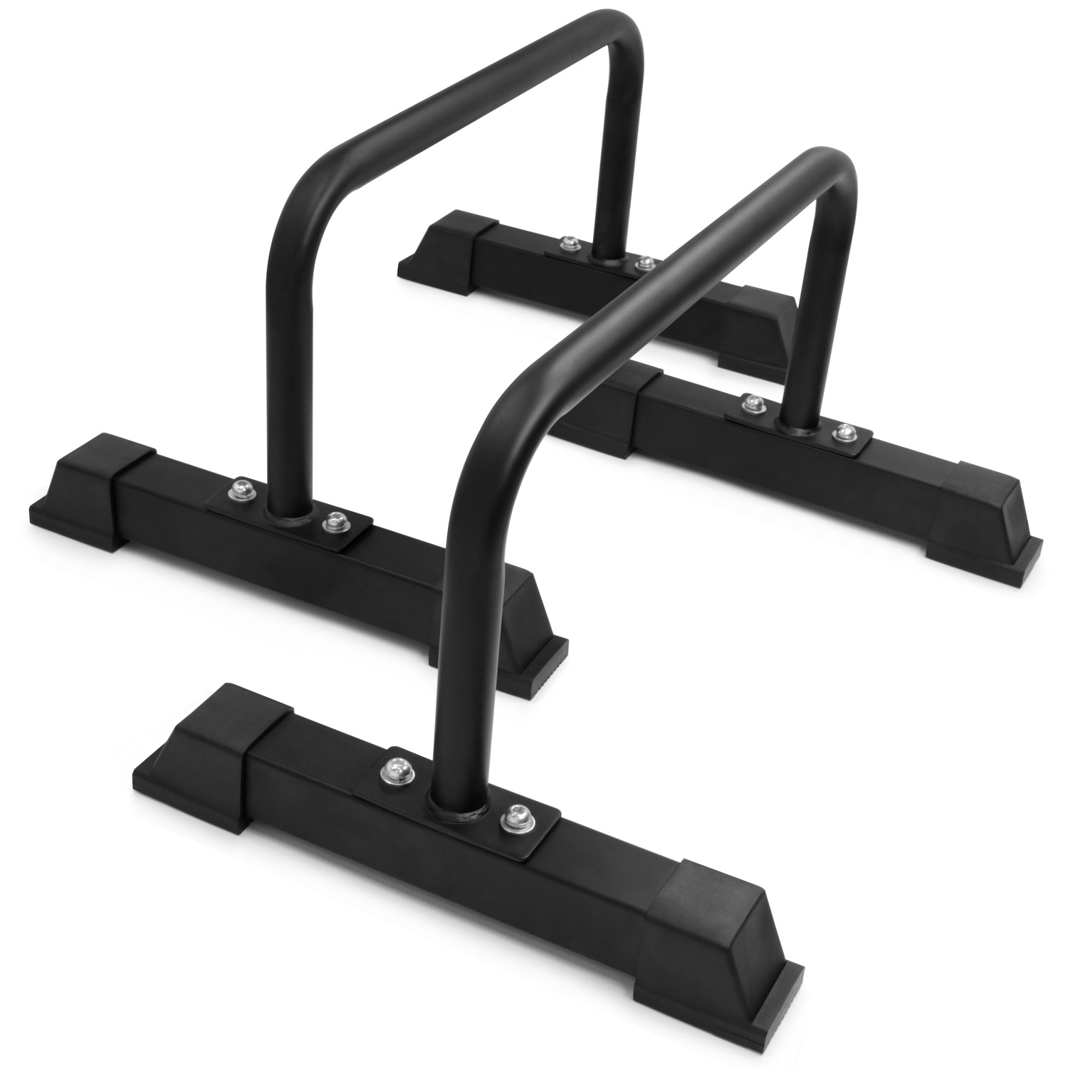 Yes4All Solid Steel Parallette Bars with Non-Slip Rubber Feet, 1.25" Handle