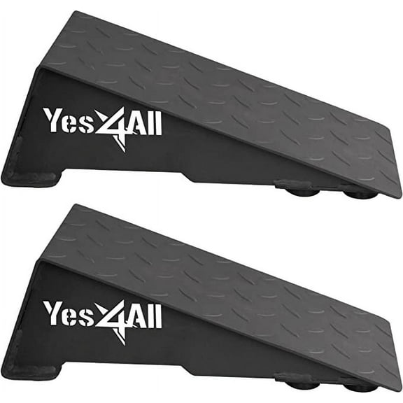 Yes4All Steel Squat Wedge Block for Heel Elevated Squat with Anti-Slip Texture & 6 Rubber Bumper, Use as Slant Board for Squat, Calf Raise & Stretch, Weightlifting, Yoga & Resistance Band Exercises
