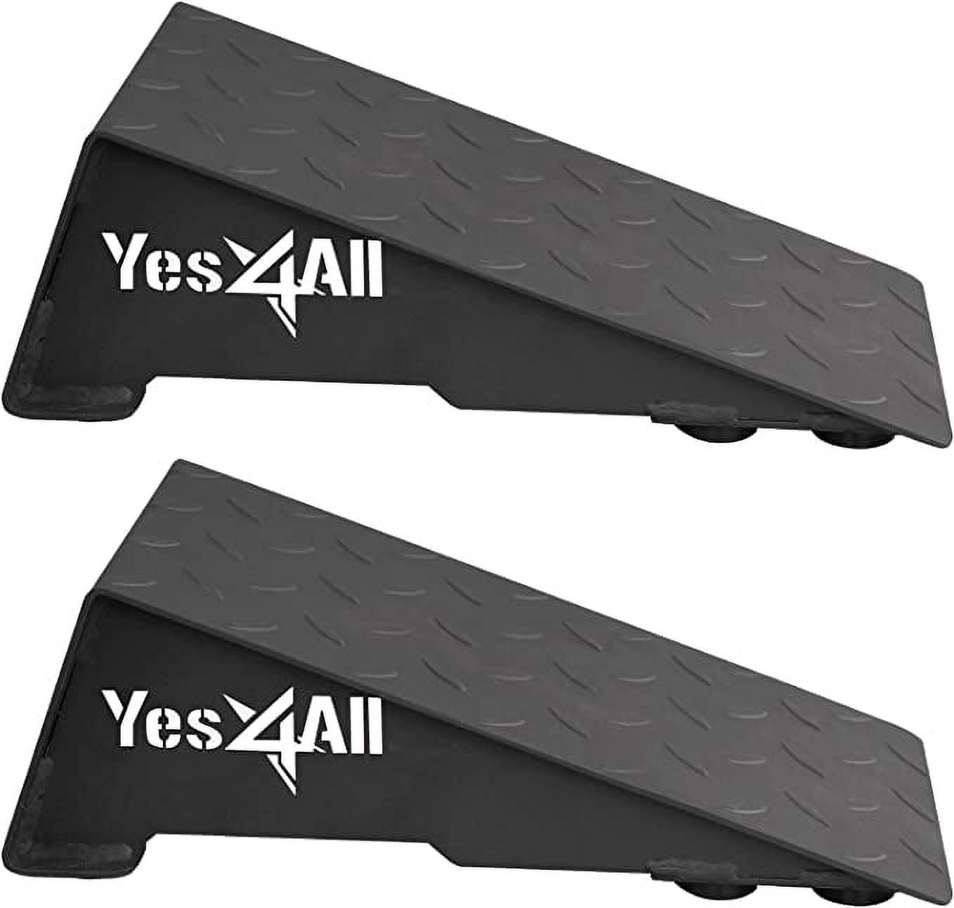 Yes4All Steel Squat Wedge Block for Heel Elevated Squat with Anti-Slip Texture & 6 Rubber Bumper, Use as Slant Board for Squat, Calf Raise & Stretch, Weightlifting, Yoga & Resistance Band Exercises