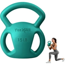 Yes4All Strength Training Kettlebells Weight, 15lbs or 10lbs Weights - Great Strength Training Kettlebell for Women - Wide Handle Workout Equipment for Mutiple Fitness Exercise Home Gym
