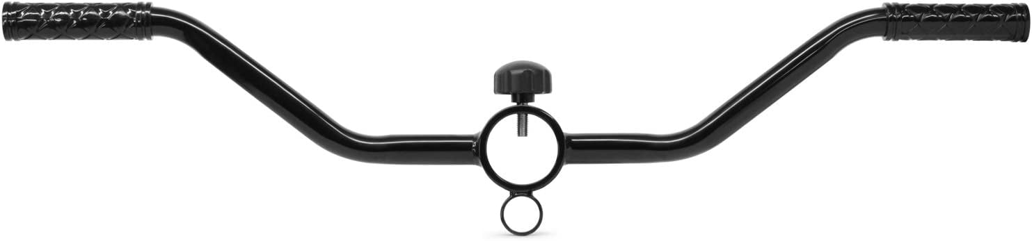 Black Chrome Steel T-Bar Lat Handle with Textured Grip
