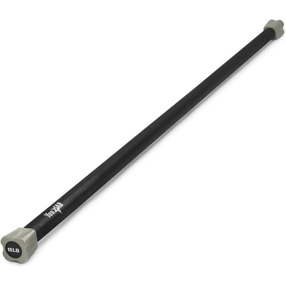 Yes4All Total Body Weighted Workout Bar, for Exercise, Therapy, Aerobics, Yoga, Strength Training - 15lbs