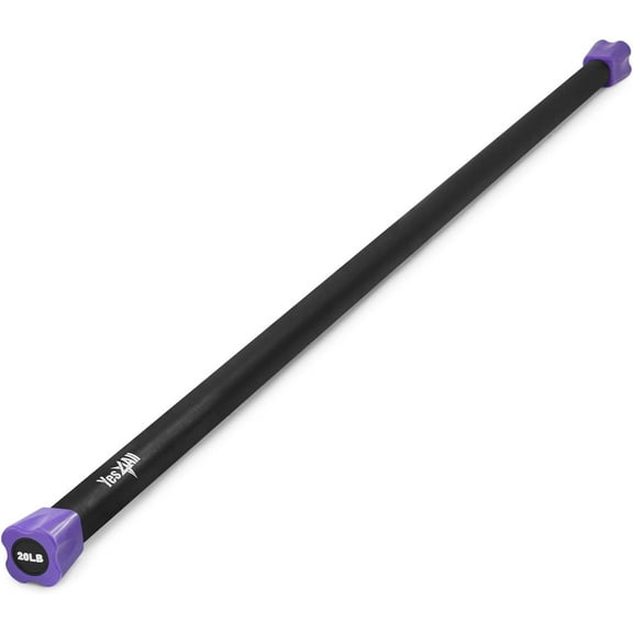 Yes4All Total Body Weighted Workout Bar, for Exercise, Therapy, Aerobics, Yoga, Strength Training - 20lbs
