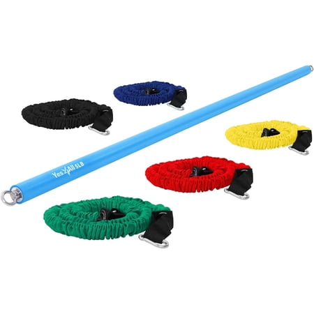 Yes4All Total Body Workout Blue Weighted Bar, 48 in - 5lbs, for Exercise, Physical Therapy, Aerobics and Yoga