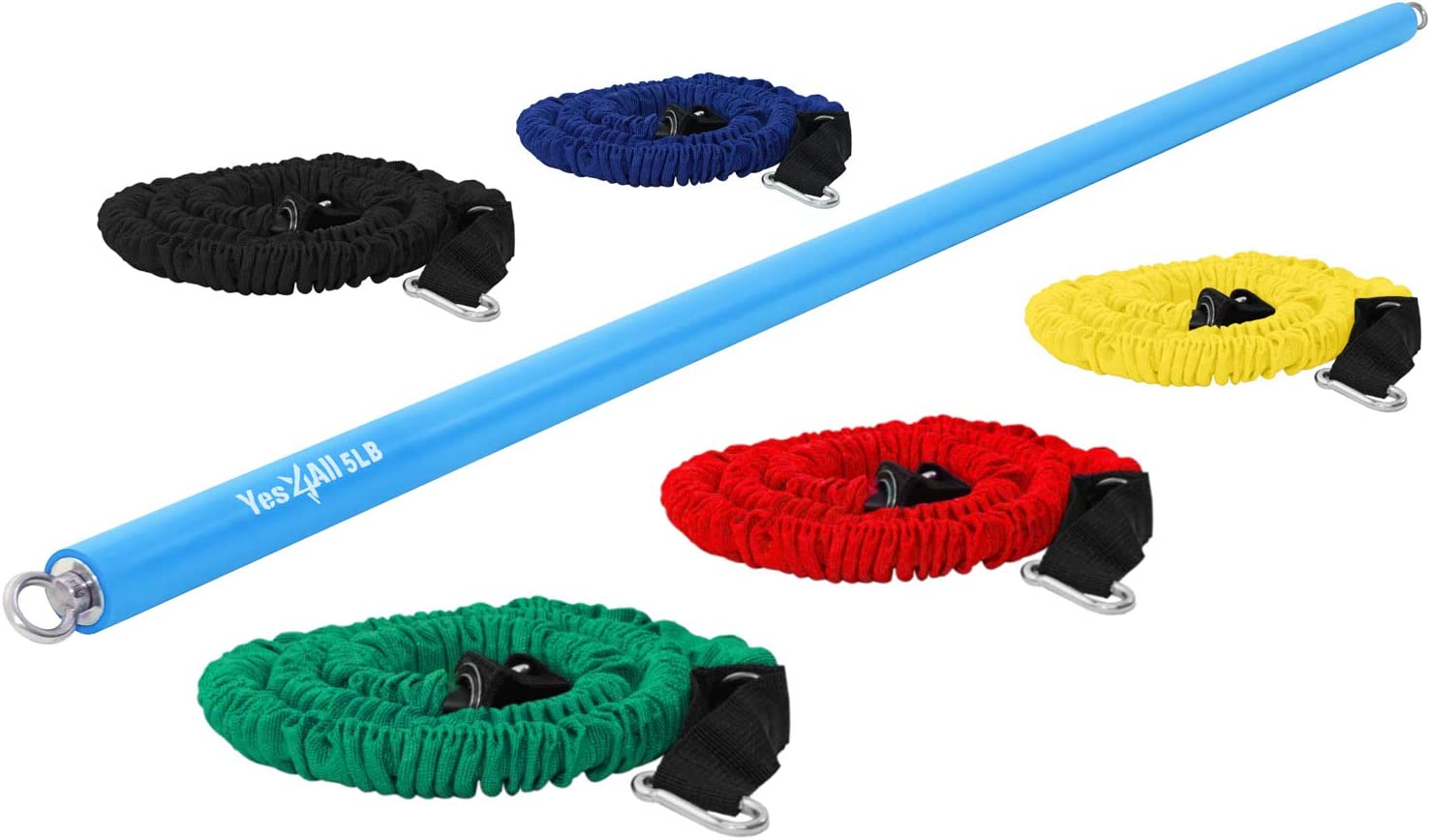 Yes4All Total Body Workout Blue Weighted Bar 48 in 5lbs for Exercise Physical Therapy Aerobics and Yoga Walmart