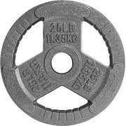 Yes4All Tri-Grip Handles Olympic Weight Plates/Cast Iron Weight Plates, Suitable for Barbell Exercises, Strength, Flexibility Training - 25LB (Single)
