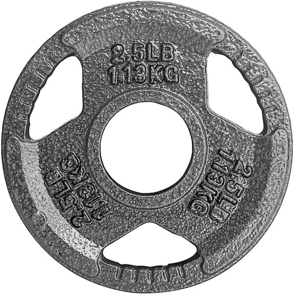 Yes4All Tri-Grip Handles Olympic Weight Plates/Cast Iron Weight Plates, Suitable for Barbell Exercises, Strength, Flexibility Training 2.5lb single