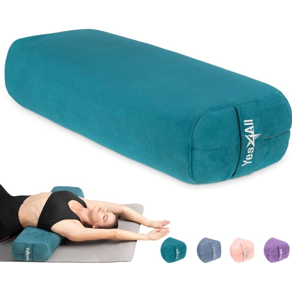 Yes4All Triple-Layer Sponge Yoga Bolster Pillow for Restorative Yoga & Meditation - Versatile Yoga Support Pillow Balance & Poses Modification