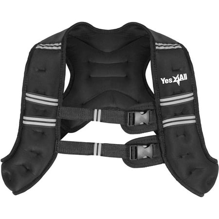 Yes4All Unisex Weighted Strength Training Workout Cardio Vest, 6lbs, Black
