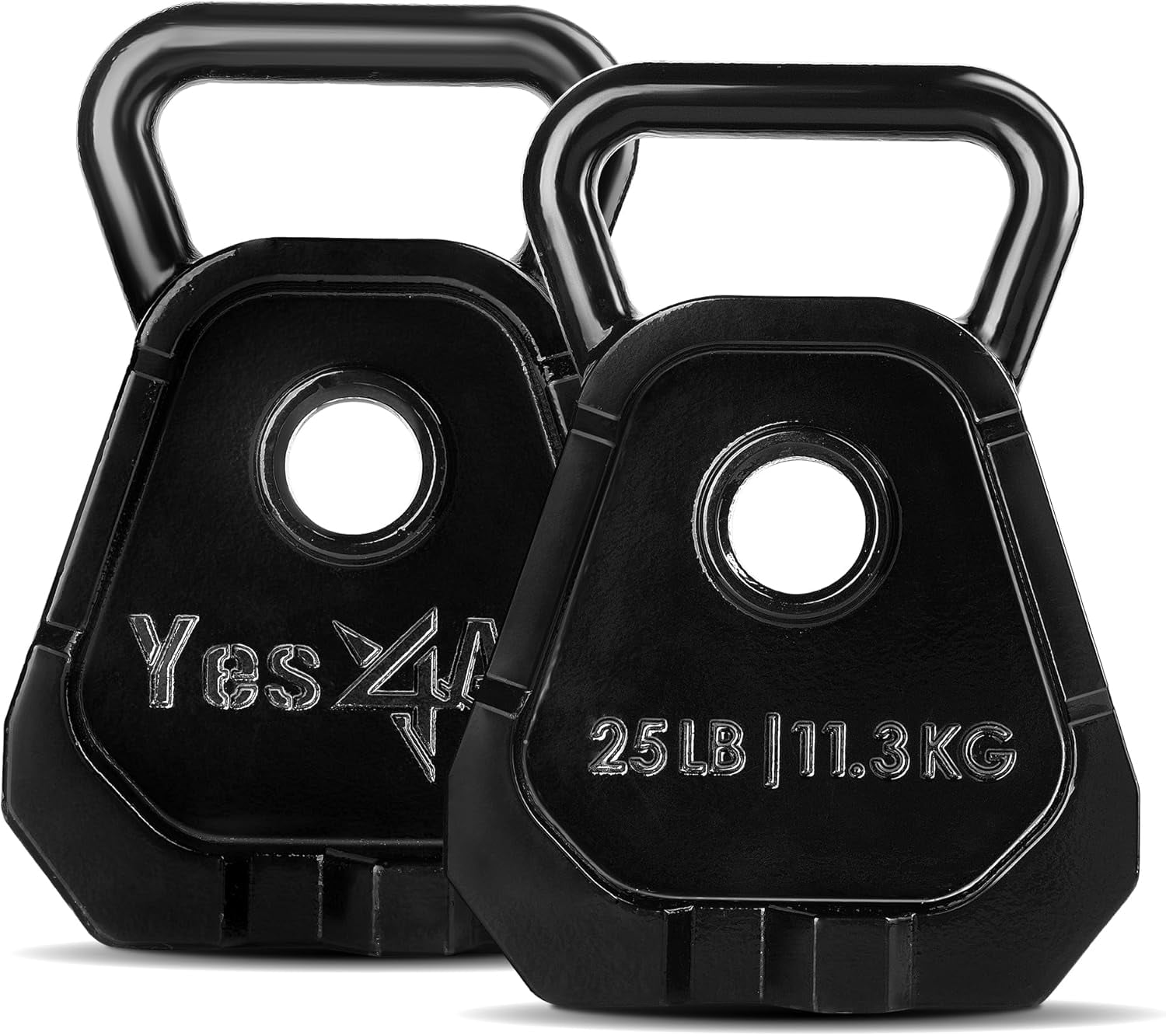 Yes4All Upgraded Bell Plate, Olympic Weight Plate & Kettlebell Combination, Multifunctional Kettlebell Plate Set for Advanced Training 25Lbs Pair