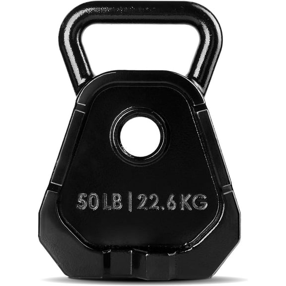 Yes4All Upgraded Bell Plate, Olympic Weight Plate & Kettlebell Combination, Multifunctional Kettlebell Plate Set for Advanced Training 50Lbs Single