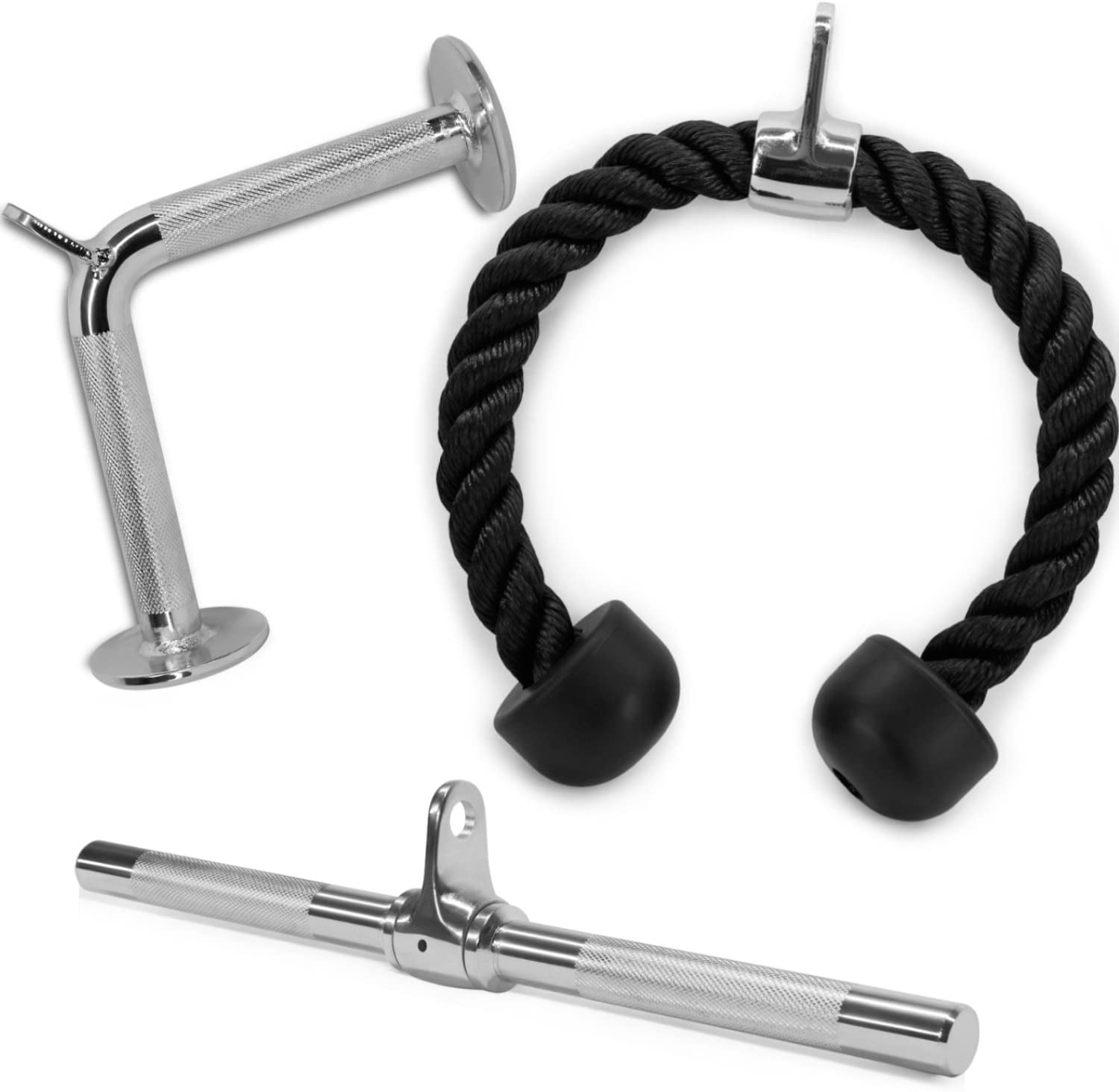 Yes4All V-shaped Bar + Tricep Rope + Rotating Bar Cable Attachment Combo 
