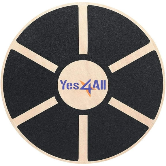 Yes4All Versatile Wooden Wobble Balance Trainer Board with 360 Degree Rotation, Balance Board for Standing Desk, Core Training, Exercise Balance Stability Trainer 15.75 inch