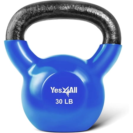 Yes4All Vinyl Coated Kettlebell Great for Full Body Workout, 30 Lbs.