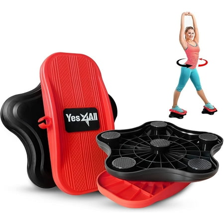 Yes4All Waist Twister for Aerobic Exercise, Full Body Toning Workout, Noise-Free, 2pcs - Black/ Red