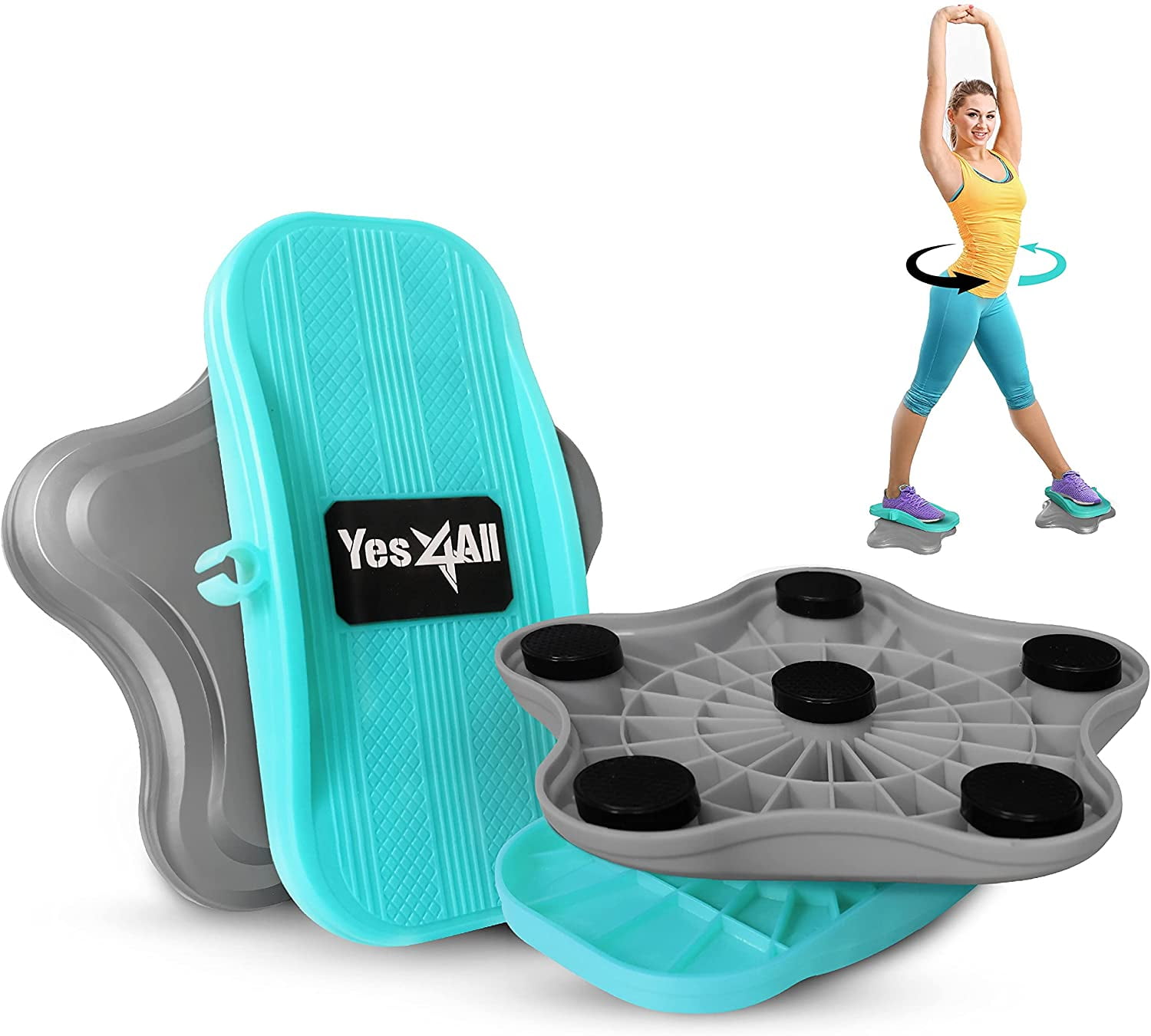 Yes4All Waist Twister Aerobic Exercise Full Body Toning Noise Free Gray Teal in Zambia at ZMW 2065 Rating 5