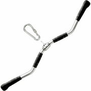 Yes4All Wide Grip LAT Pull Down Bar Attachments with Rubber Handles/Curl LAT Pulldown Attachment for Gym Equipment, Press Down Bar/Cable Attachment Rubber Handgrips