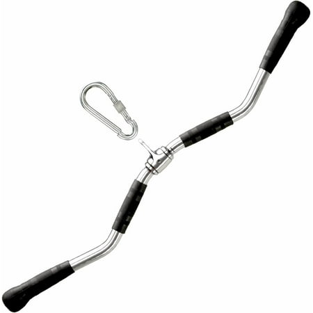 Yes4All Wide Grip LAT Pull Down Bar Attachments with Rubber Handles/Curl LAT Pulldown Attachment for Gym Equipment, Press Down Bar/Cable Attachment Rubber Handgrips