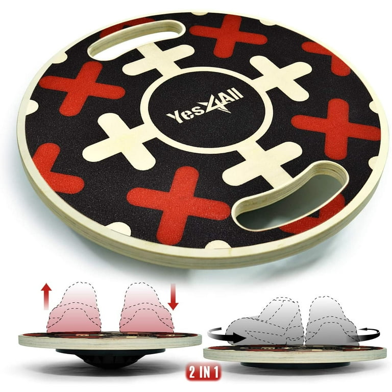 Yes4All Wooden Wobble Balance Board 16in for Core Strength
