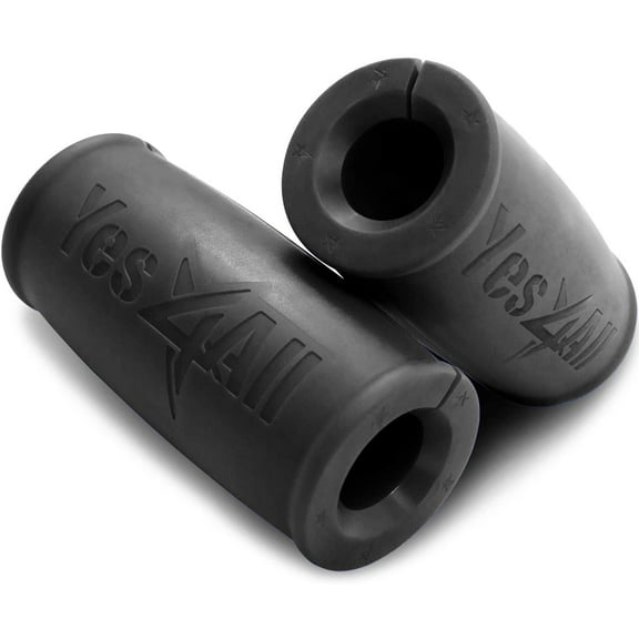 Yes4All Xtreme Grip Thick Bar Muscle Builder, Black, Pair