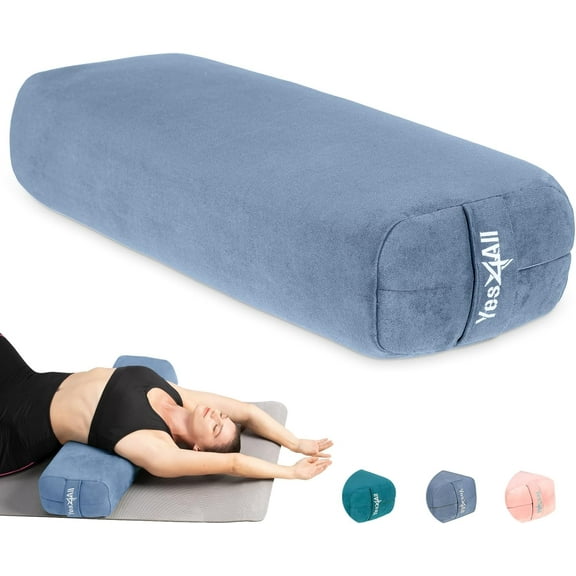 Yes4All Yoga Bolster for Restorative Yoga/Meditation Cushion with Triple-Layer Sponge