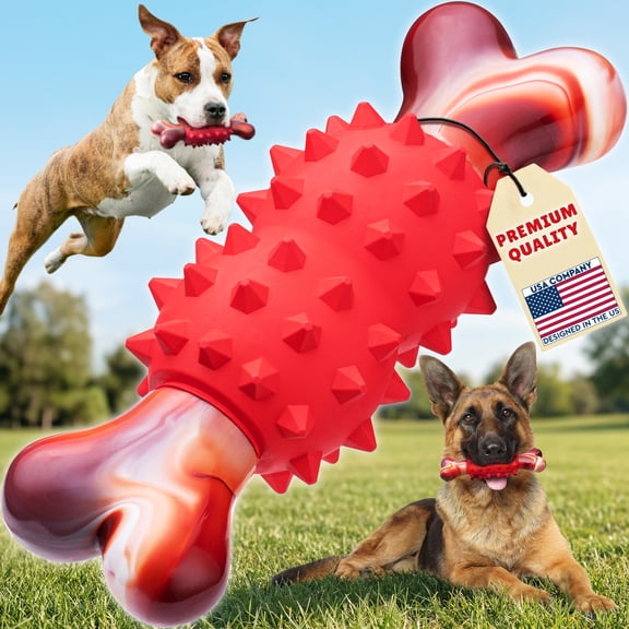 Yes4Quality Dog Chew Toy for Medium to Large Breeds, 7.5x2.6" Bone-Shaped, Beef Flavored