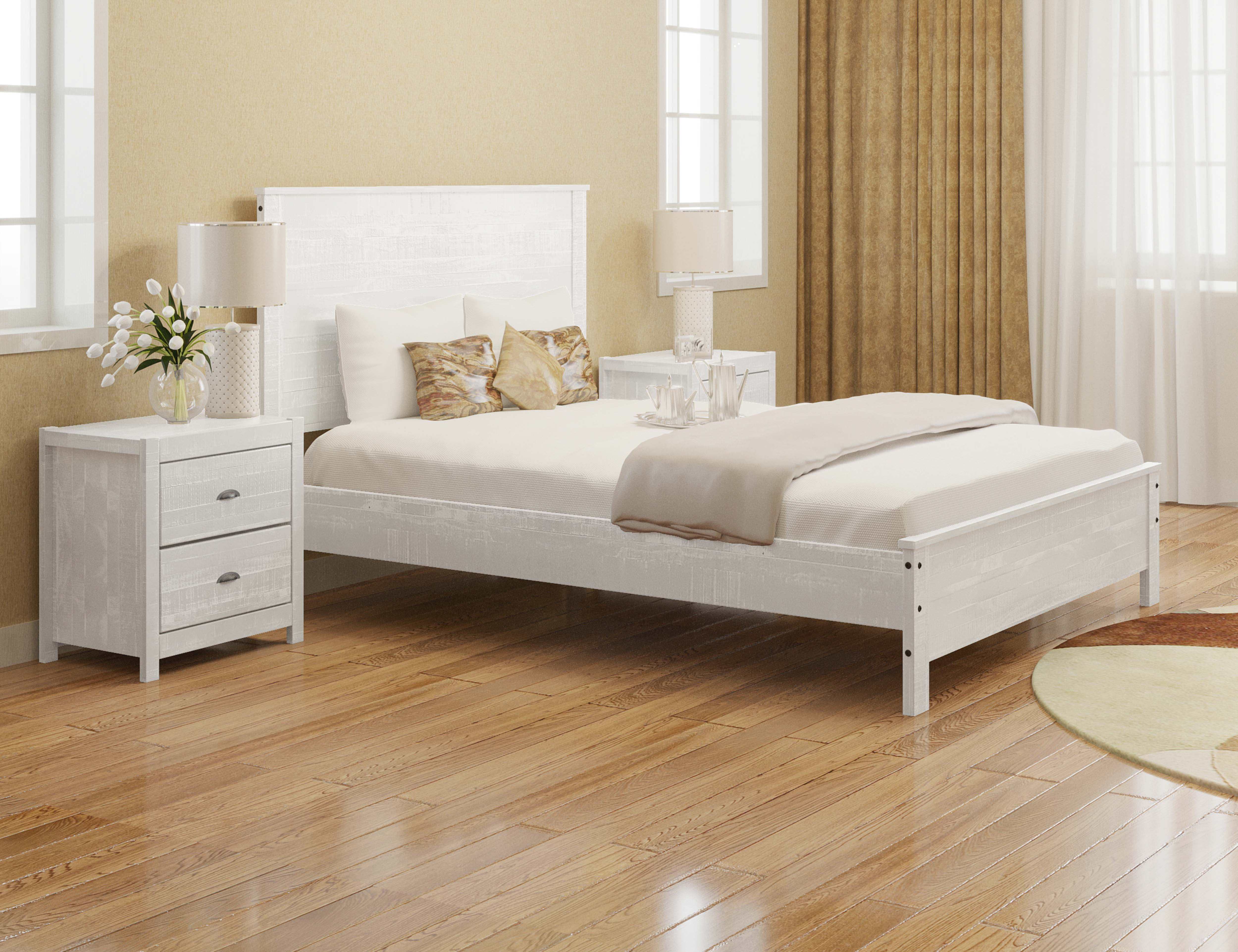 Yes4wood Solid Wood Twin Bed Frame with Headboard, Heavy Duty Modern ...