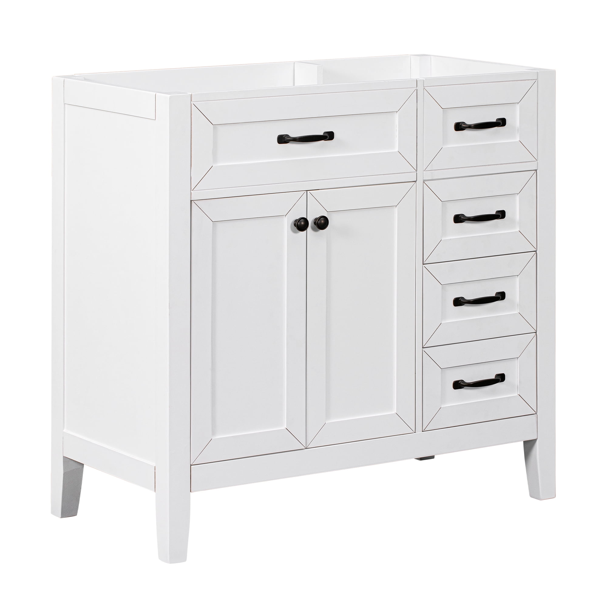 YesFashion 36 Inch Bathroom Vanity, Bathroom Vanity with 3 Drawers, Storage Space, Solid Wood ...