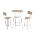 thumbnail image 1 of YesFashion 3pcs/set Bar Dining Table And Chairs Set with Backrest And Partition 2pcs 12 x 35.5in. Stools with 1pc 24 x 35.5in. Table for Home, Kitchen Dining Room 2 People, 1 of 7