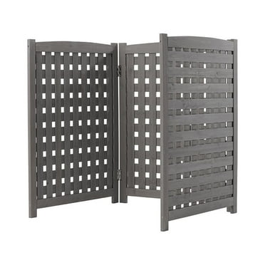 YesFashion Air Conditioner Fence Screen Outside with 3 Panels, U-shaped Conditioner Outdoor Privacy Screen, Grid Fence for Trash Can And Pool Pump, 38"Hx32"Wx32"L