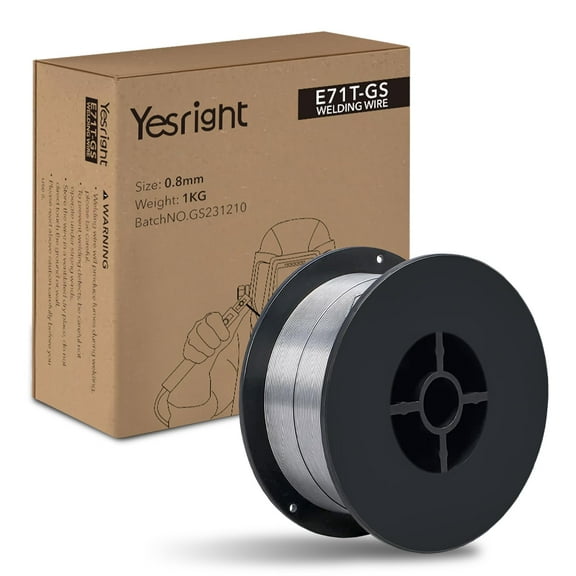 YesRight Flux Core Welding Wire E71TGS .030" 2-Pound Spool Gasless Mild Steel Mig Welding Wire with Low Splatter for All Position Welding and Outdoor Use