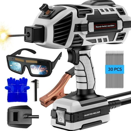 YesRight Portable Welding Machine, 110V Handheld Welder with 30PCS Rods & Auto Darkening Googles, Electric ARC Welder Gun with IGBT Inverter 5 Variable Current Adjustment Fits for 3/32" Welding Rods