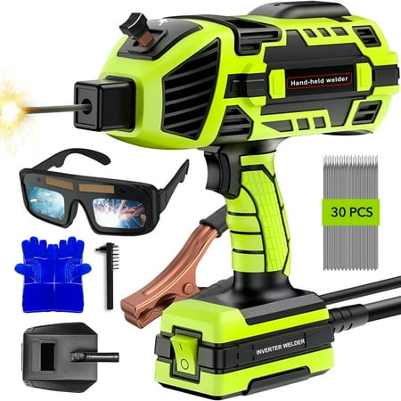 YesRight Portable Welding Machine, 110V Handheld Welder with 30PCS Rods & Auto Darkening Googles, Electric ARC Welder Gun with IGBT Inverter 5 Variable Current Adjustment Fits for 3/32" Welding Rods