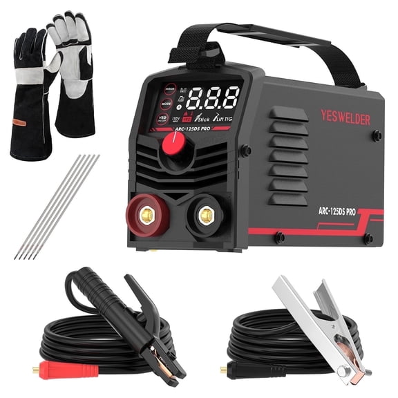 YesWelder 125A Stick Welder Kit with Gloves and Rods