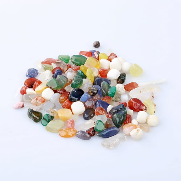 Yesbay 1 Bag 100g Colorful Mixed Irregular Shape Tumbled Stones Rock Gem Beads Chips-Random
