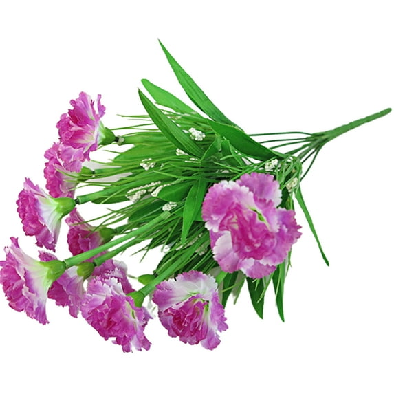 Yesbay 1 Bouquet Artificial Carnation Exquisite Non-fading 10 Heads Mother Day Gift Simulation Flower for Home,Purple